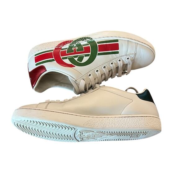 Gucci Ace Interlocking G Sneakers White Leather Low Top Logo EU 36 US 6 - Picture 7 of 12